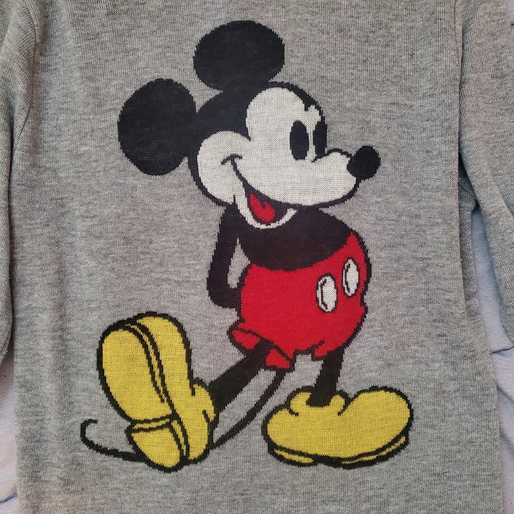 Vintage Style Mickey Mouse Gray Long Sleeve Shirt